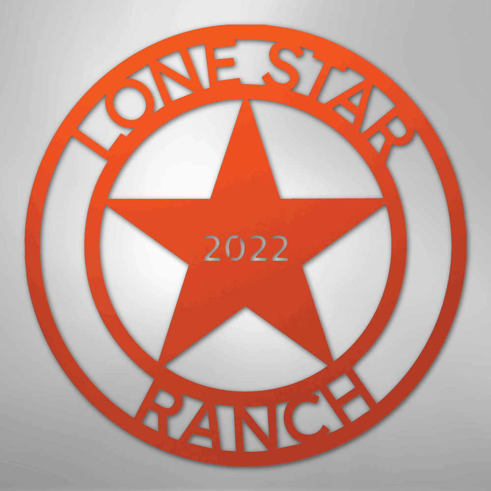 Custom Metal Wall Art - Personalized Texas Sign Orange