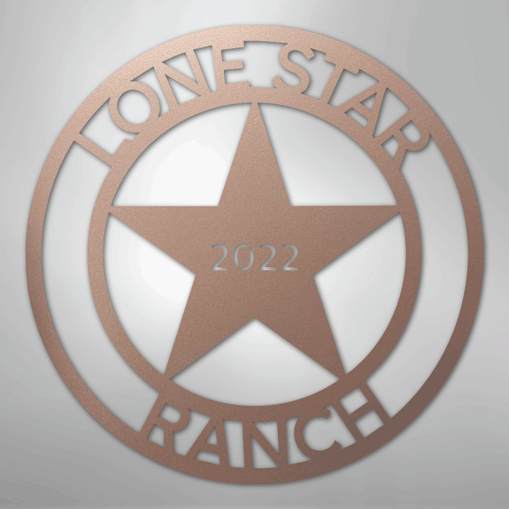 Custom Metal Wall Art - Personalized Texas Sign Rose
