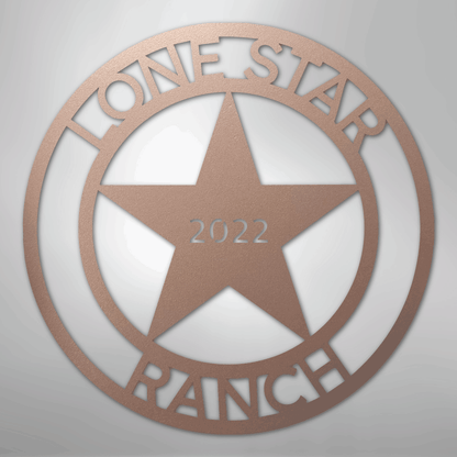 Custom Metal Wall Art - Personalized Texas Sign Rose