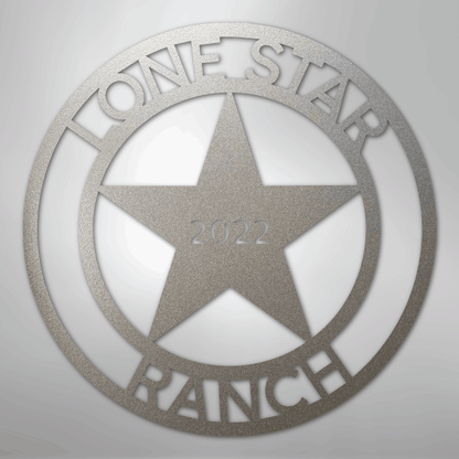 Custom Metal Wall Art - Personalized Texas Sign Silver