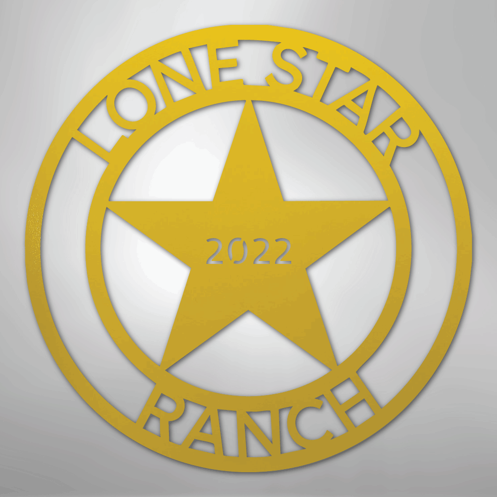 Custom Metal Wall Art - Personalized Texas Sign Yellow