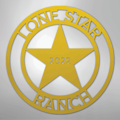Custom Metal Wall Art - Personalized Texas Sign Yellow