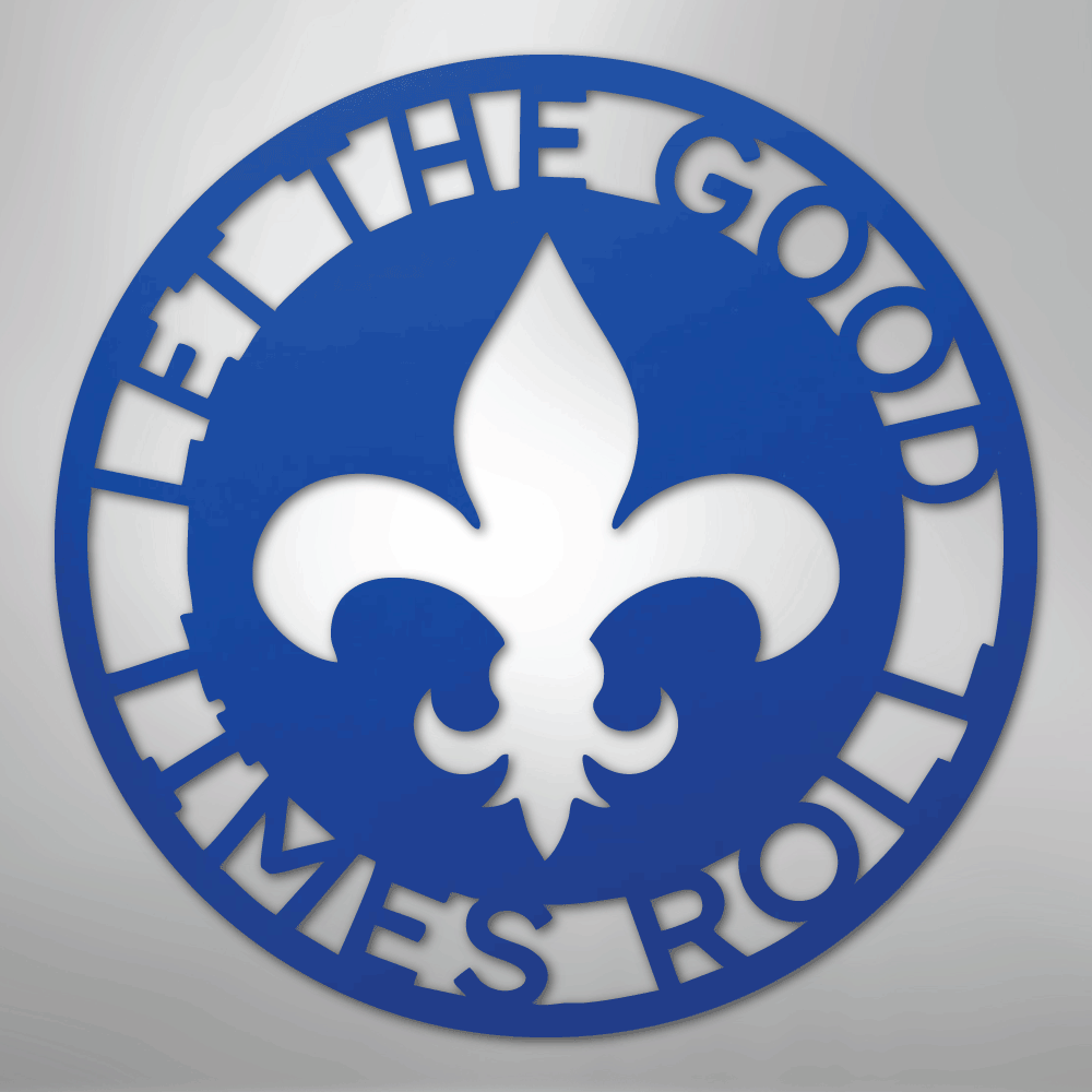 Custom Metal Wall Art - Personalized Fleur De Lis Sign Blue