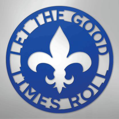 Custom Metal Wall Art - Personalized Fleur De Lis Sign Blue