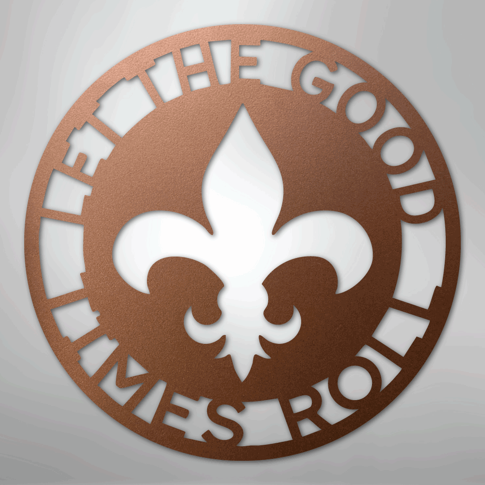 Custom Metal Wall Art - Personalized Fleur De Lis Sign Copper