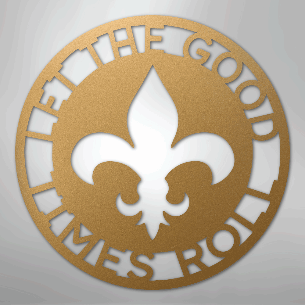Custom Metal Wall Art - Personalized Fleur De Lis Sign Gold