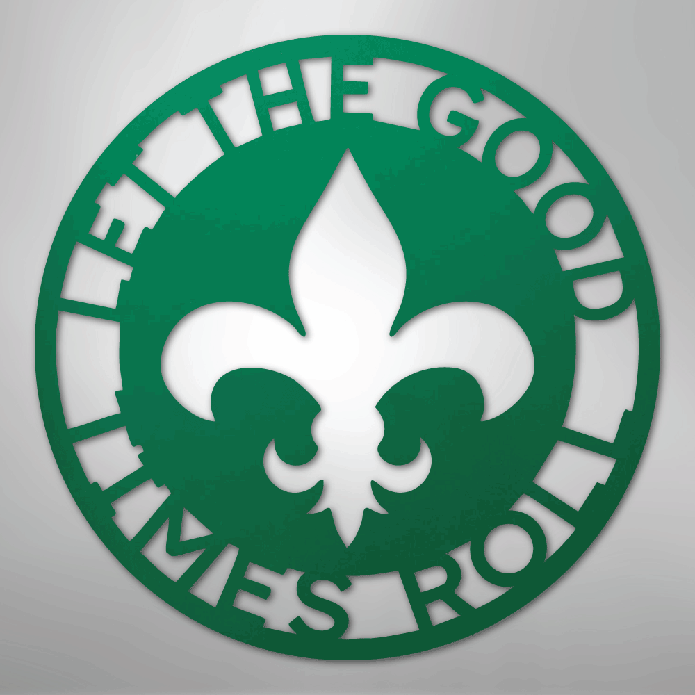 Custom Metal Wall Art - Personalized Fleur De Lis Sign Green
