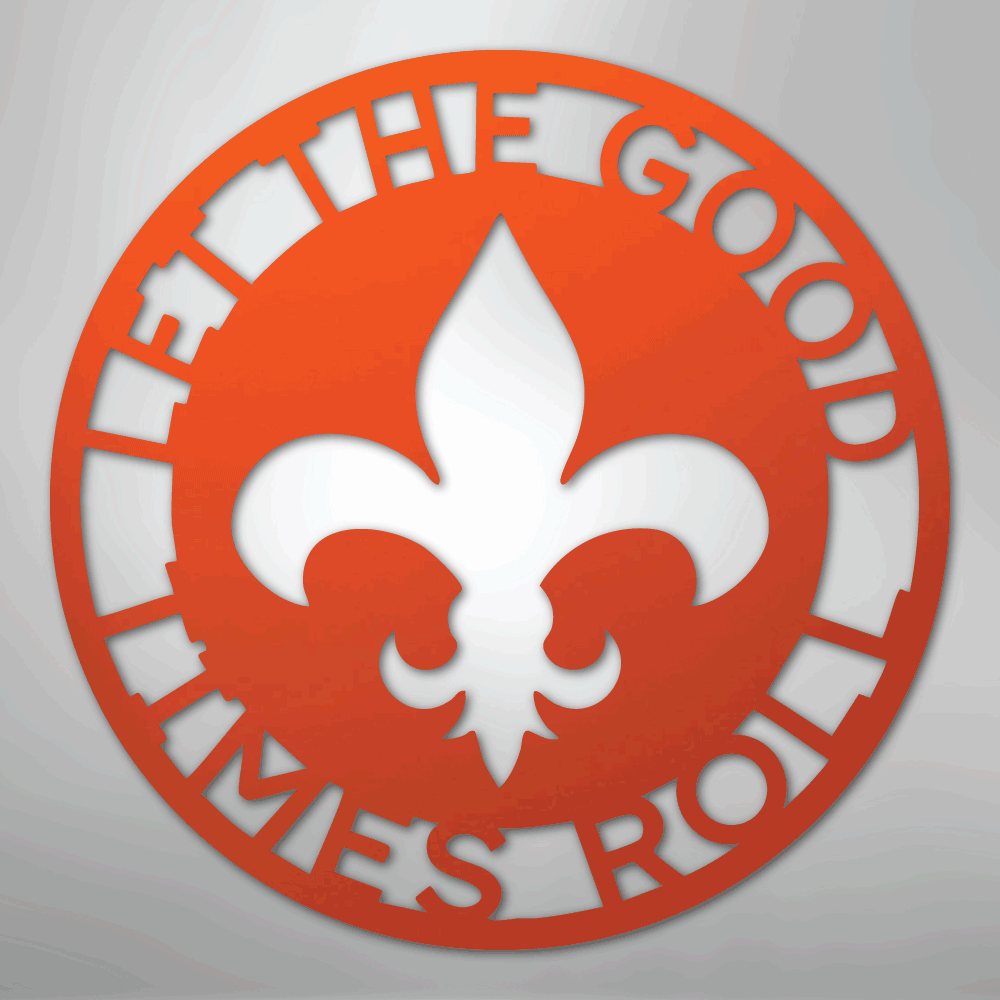 Custom Metal Wall Art - Personalized Fleur De Lis Sign Orange