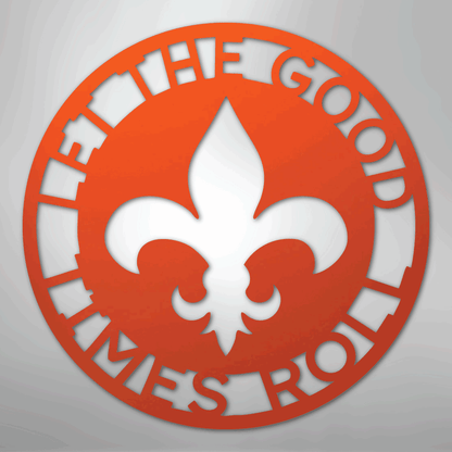 Custom Metal Wall Art - Personalized Fleur De Lis Sign Orange