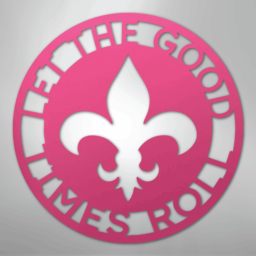 Custom Metal Wall Art - Personalized Fleur De Lis Sign Pink
