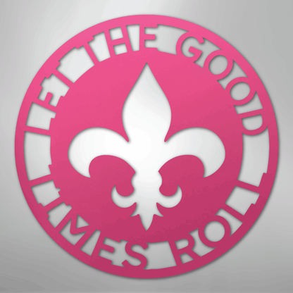 Custom Metal Wall Art - Personalized Fleur De Lis Sign Pink
