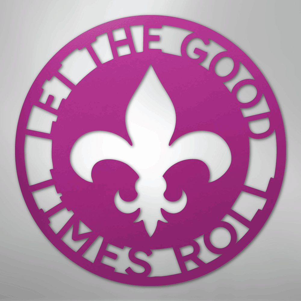 Custom Metal Wall Art - Personalized Fleur De Lis Sign Purple