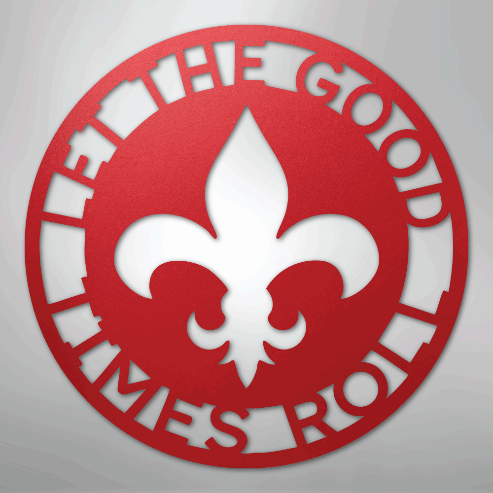Custom Metal Wall Art - Personalized Fleur De Lis Sign Red
