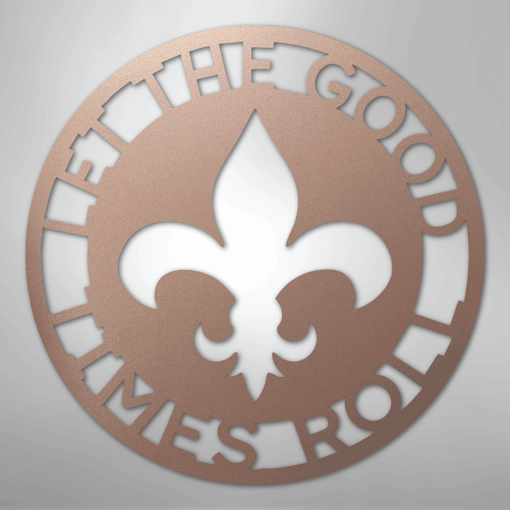 Custom Metal Wall Art - Personalized Fleur De Lis Sign Rose
