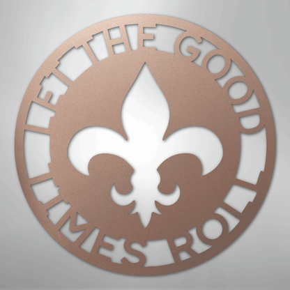 Custom Metal Wall Art - Personalized Fleur De Lis Sign Rose