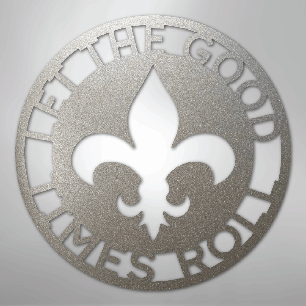 Custom Metal Wall Art - Personalized Fleur De Lis Sign Silver