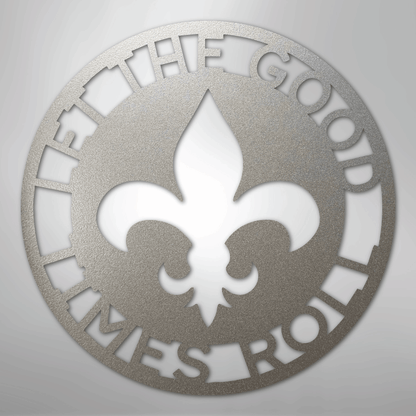 Custom Metal Wall Art - Personalized Fleur De Lis Sign Silver