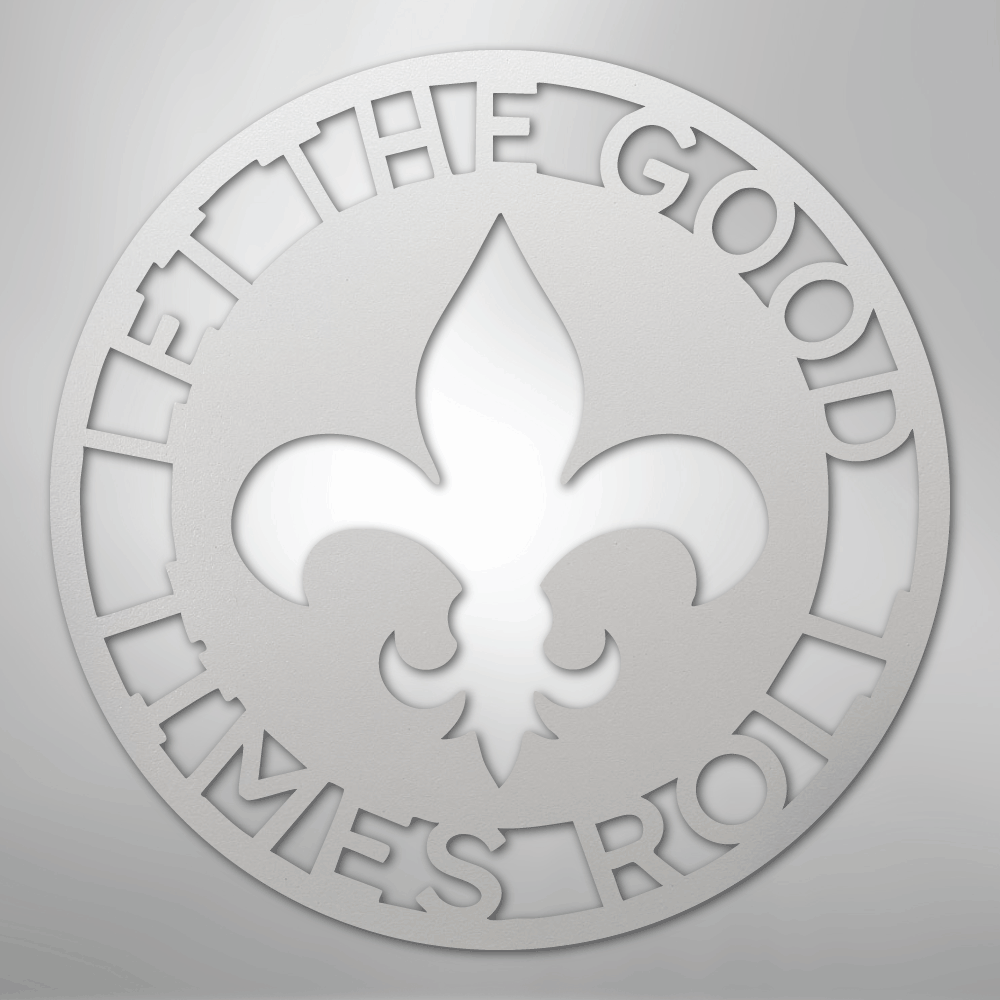 Custom Metal Wall Art - Personalized Fleur De Lis Sign White
