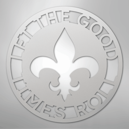 Custom Metal Wall Art - Personalized Fleur De Lis Sign White