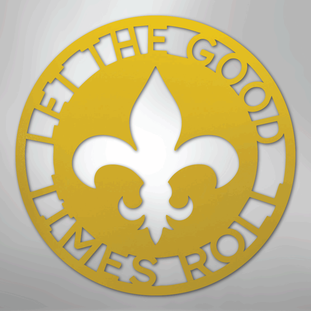 Custom Metal Wall Art - Personalized Fleur De Lis Sign Yellow