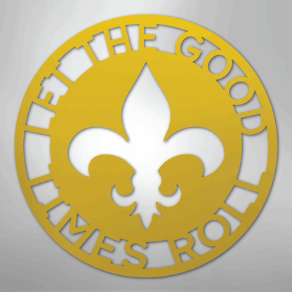 Custom Metal Wall Art - Personalized Fleur De Lis Sign Yellow