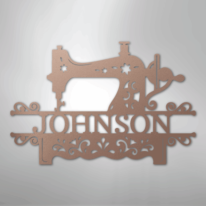 Custom Metal Wall Art - Personalized Sewing Sign Rose