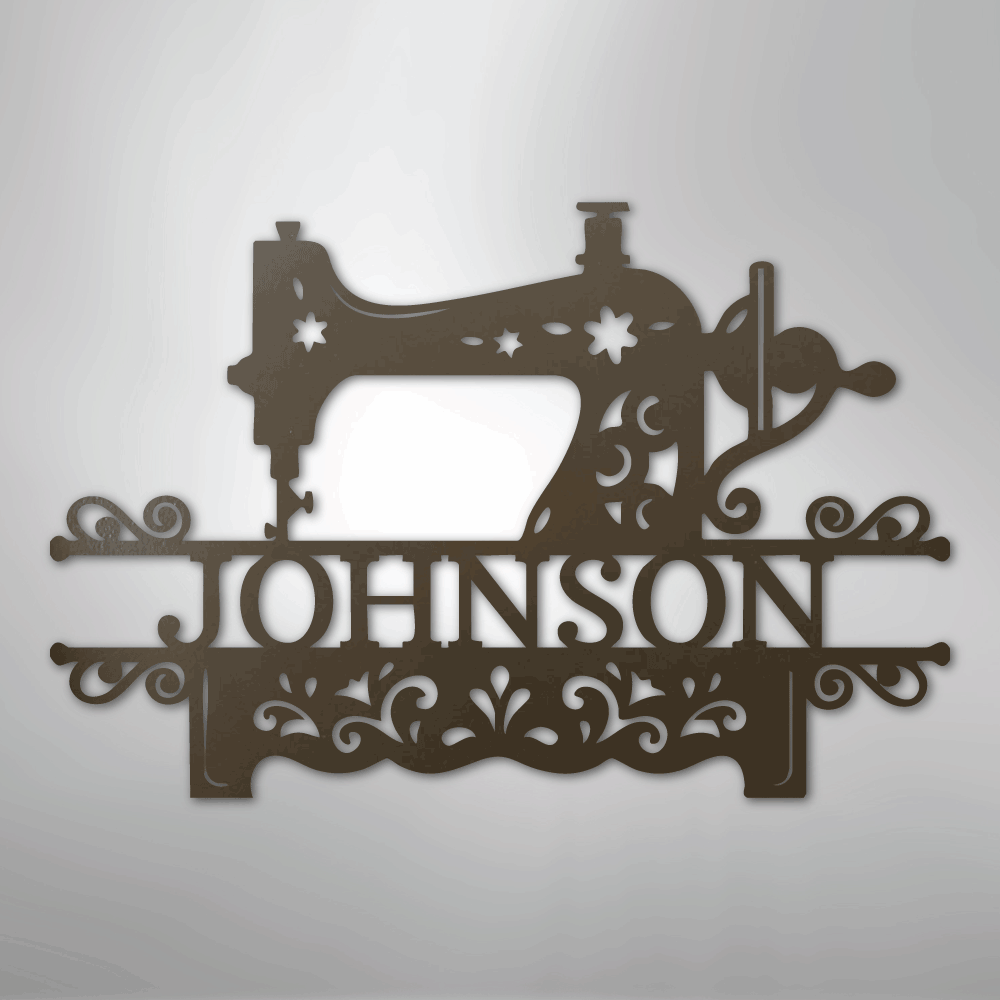 Custom Metal Wall Art - Personalized Sewing Sign Stone