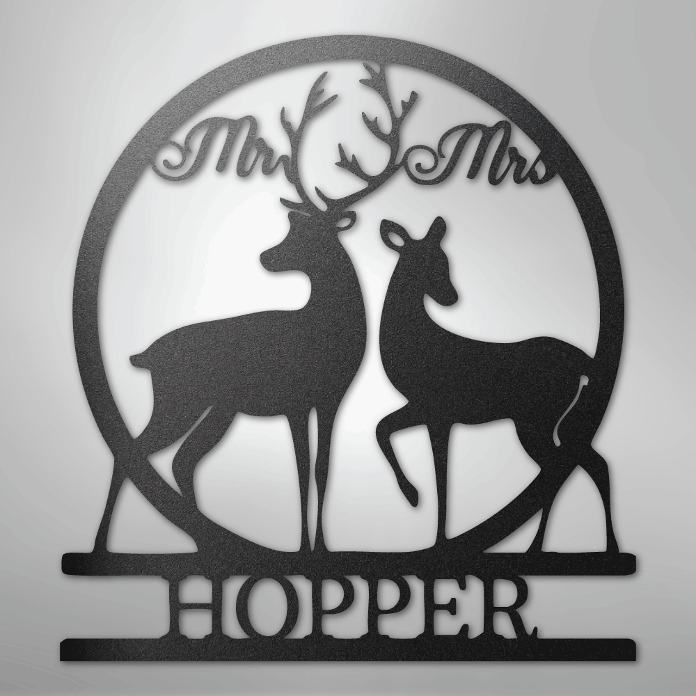 Custom Metal Wall Art - Personalized Mr and Mrs Sign