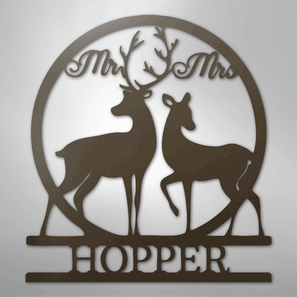 Custom Metal Wall Art - Personalized Mr and Mrs Sign Stone