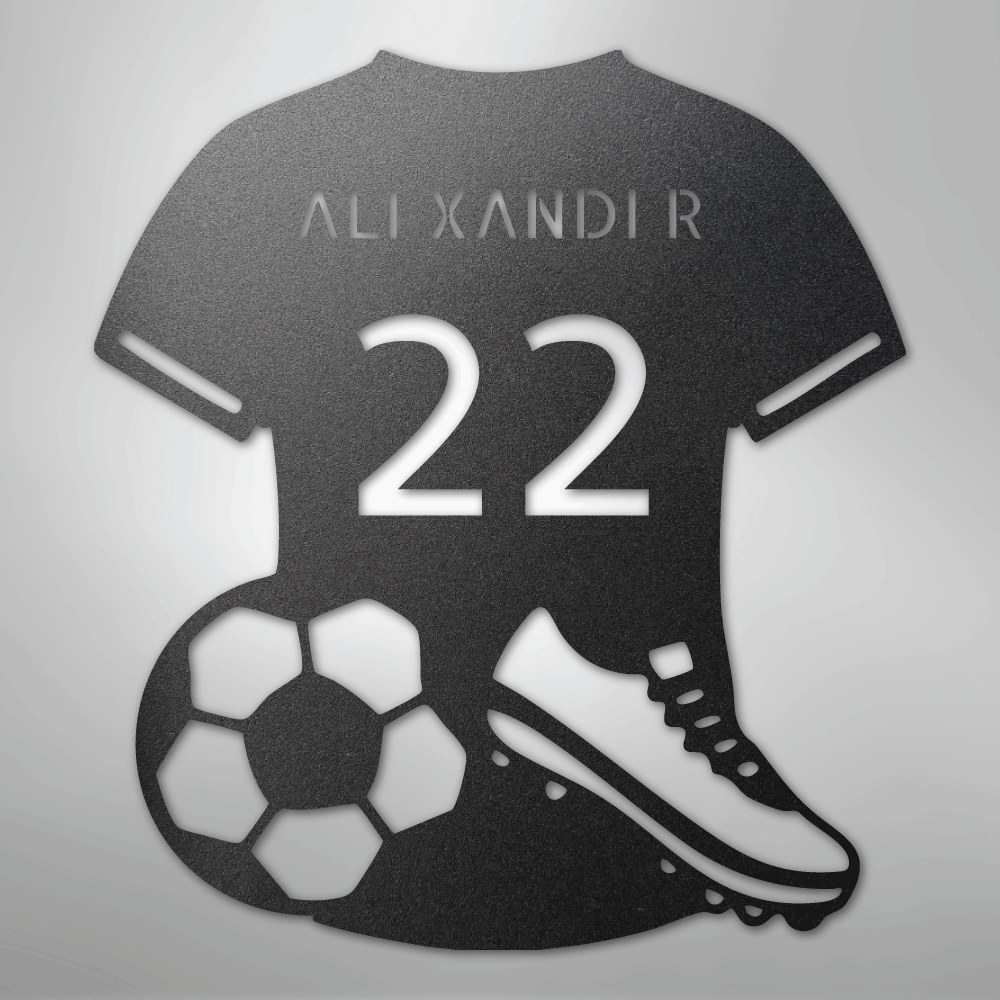 Custom Metal Wall Art - Personalized Soccer Jersey Sign