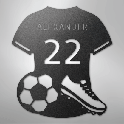 Custom Metal Wall Art - Personalized Soccer Jersey Sign