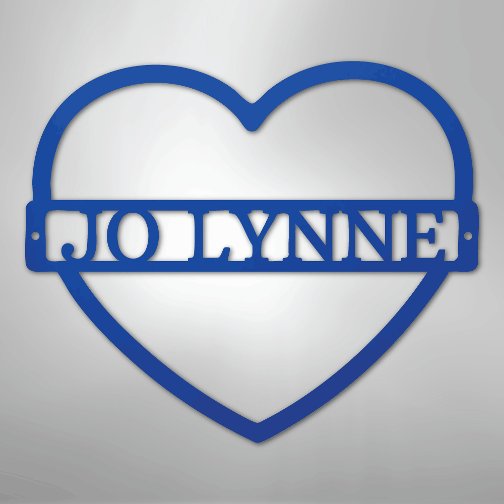 Custom Metal Wall Art - Personalized Mom Name Sign Blue