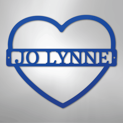 Custom Metal Wall Art - Personalized Mom Name Sign Blue