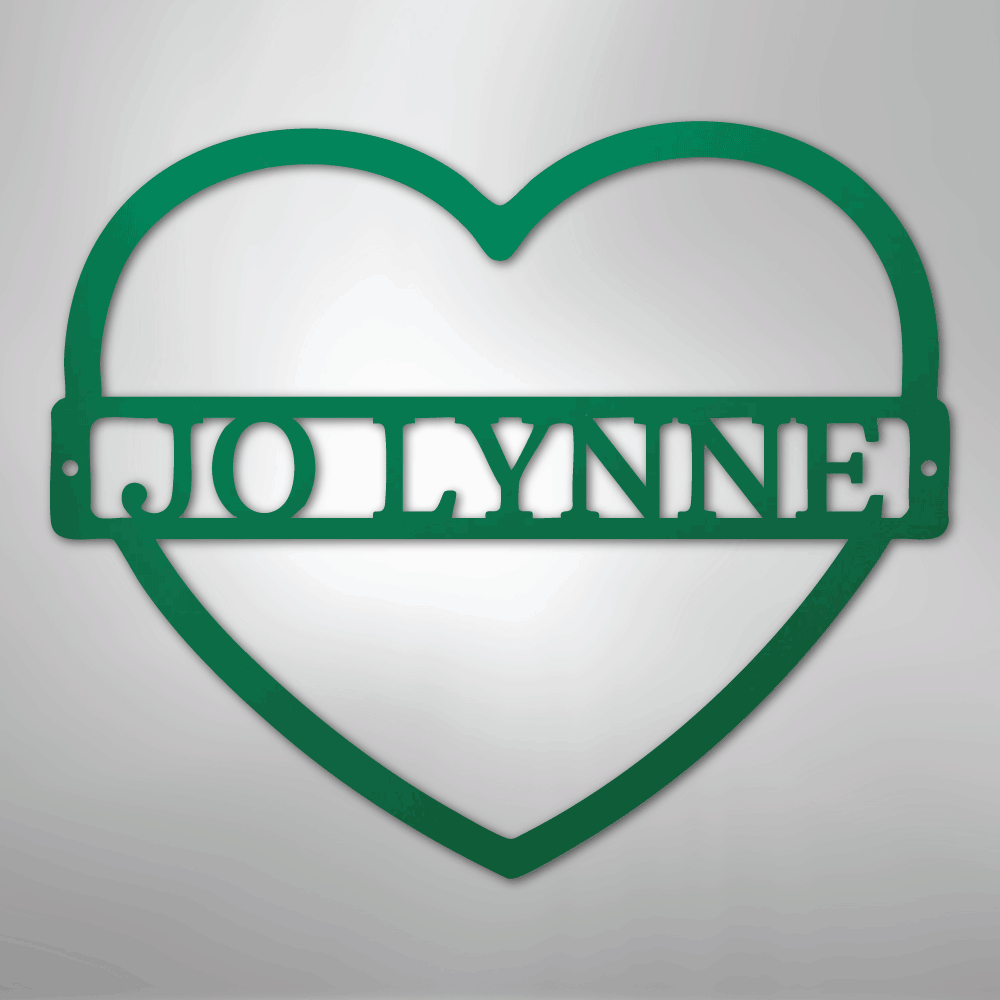 Custom Metal Wall Art - Personalized Mom Name Sign Green