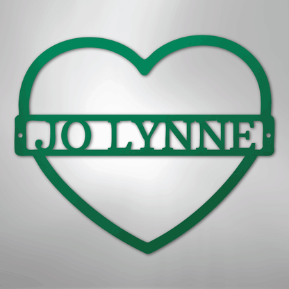 Custom Metal Wall Art - Personalized Mom Name Sign Green