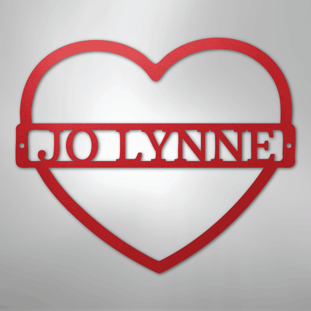 Custom Metal Wall Art - Personalized Mom Name Sign Red