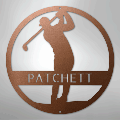 Custom Metal Wall Art - Personalized Golf Course Name Sign Copper