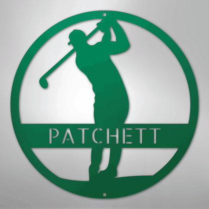Custom Metal Wall Art - Personalized Golf Course Name Sign Green
