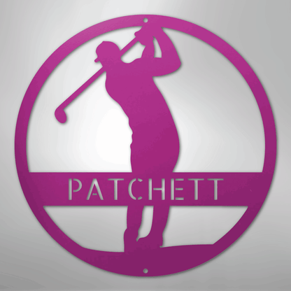 Custom Metal Wall Art - Personalized Golf Course Name Sign Purple