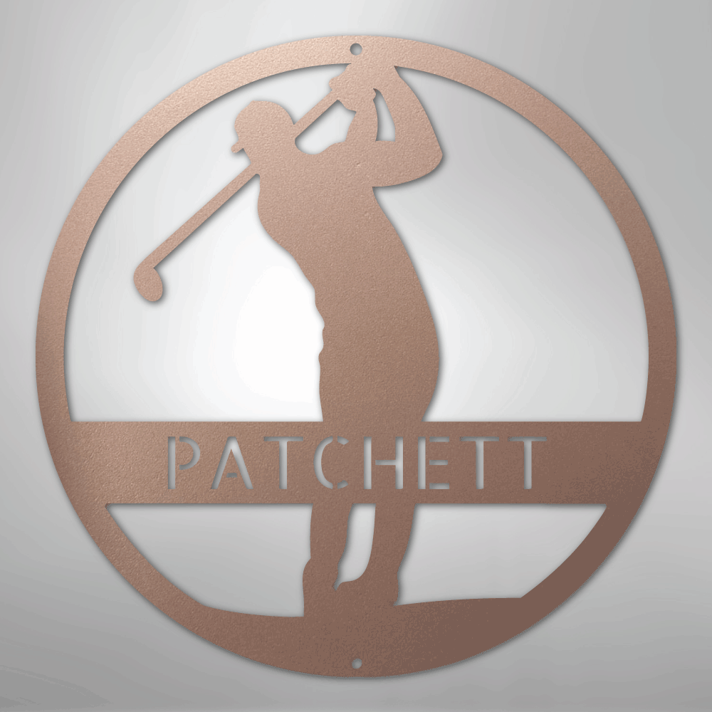 Custom Metal Wall Art - Personalized Golf Course Name Sign Rose