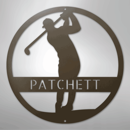 Custom Metal Wall Art - Personalized Golf Course Name Sign Stone