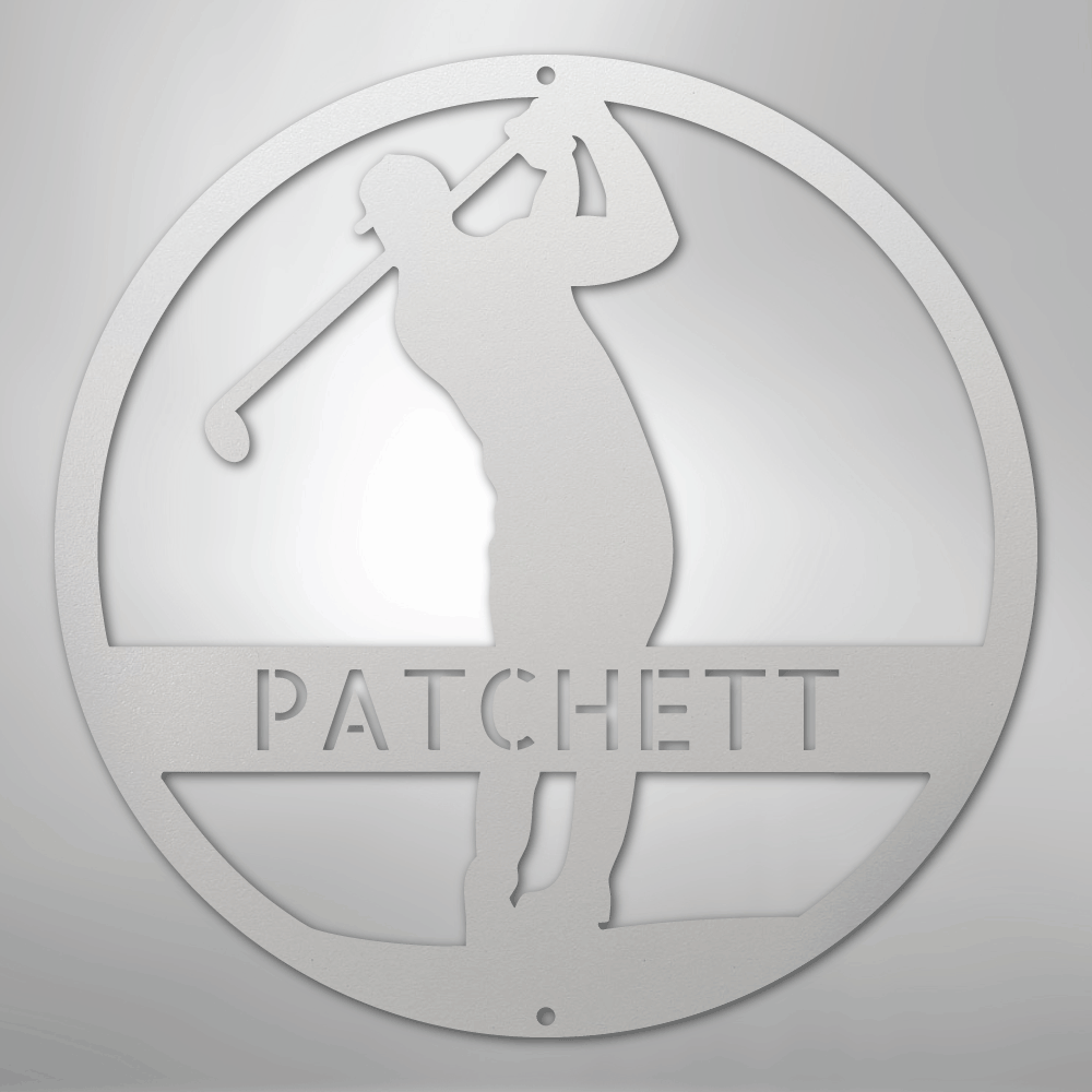 Custom Metal Wall Art - Personalized Golf Course Name Sign White