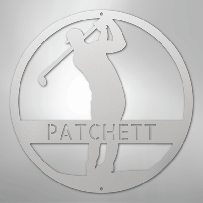 Custom Metal Wall Art - Personalized Golf Course Name Sign White