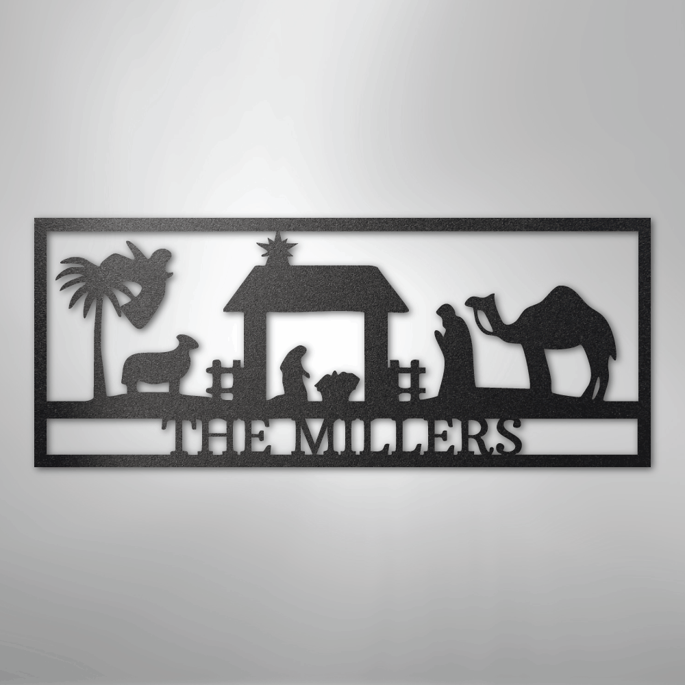 Custom Metal Wall Art - Personalized Nativity Sign