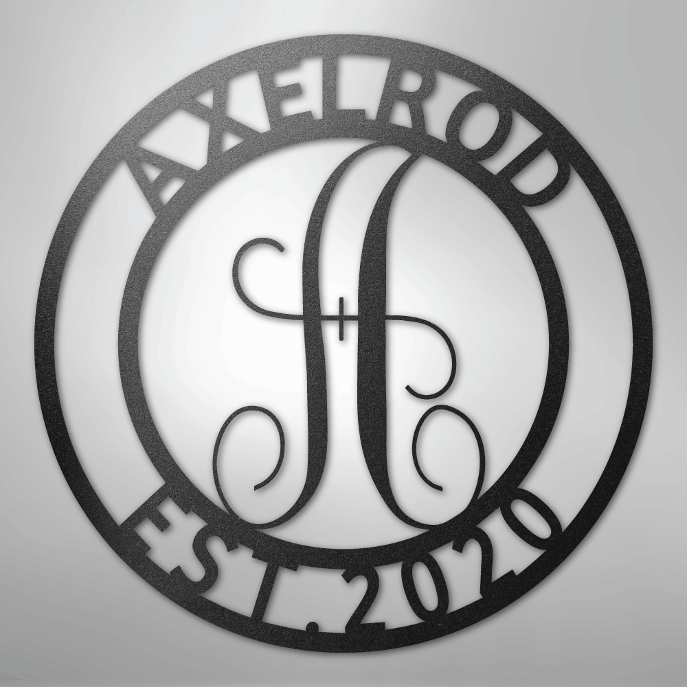 Custom Metal Wall Art - Personalized Split Letter Monogram Sign