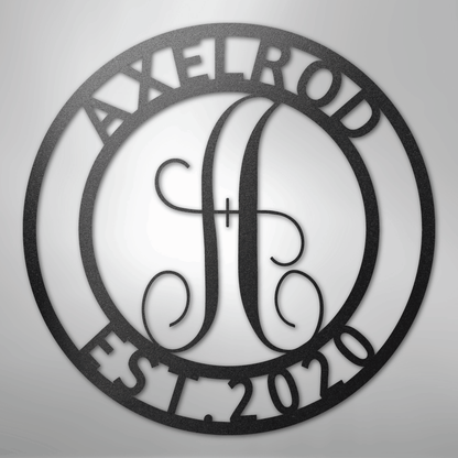 Custom Metal Wall Art - Personalized Split Letter Monogram Sign