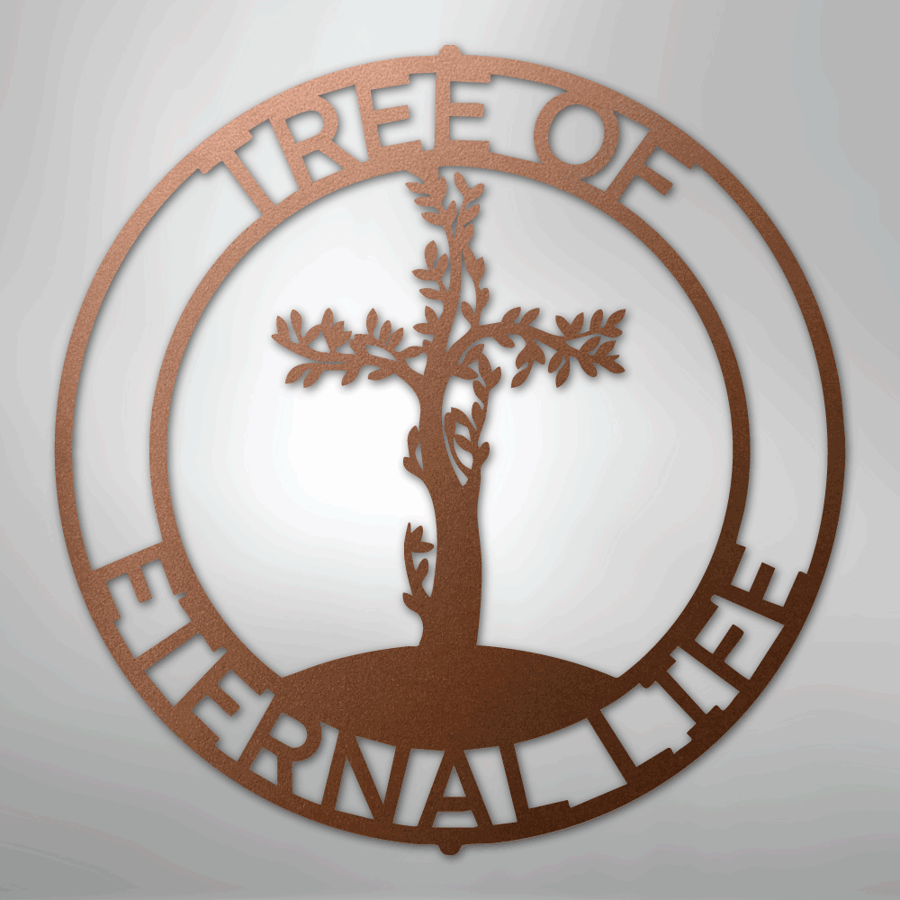 Custom Metal Wall Art - Personalized Christian Tree Sign Copper