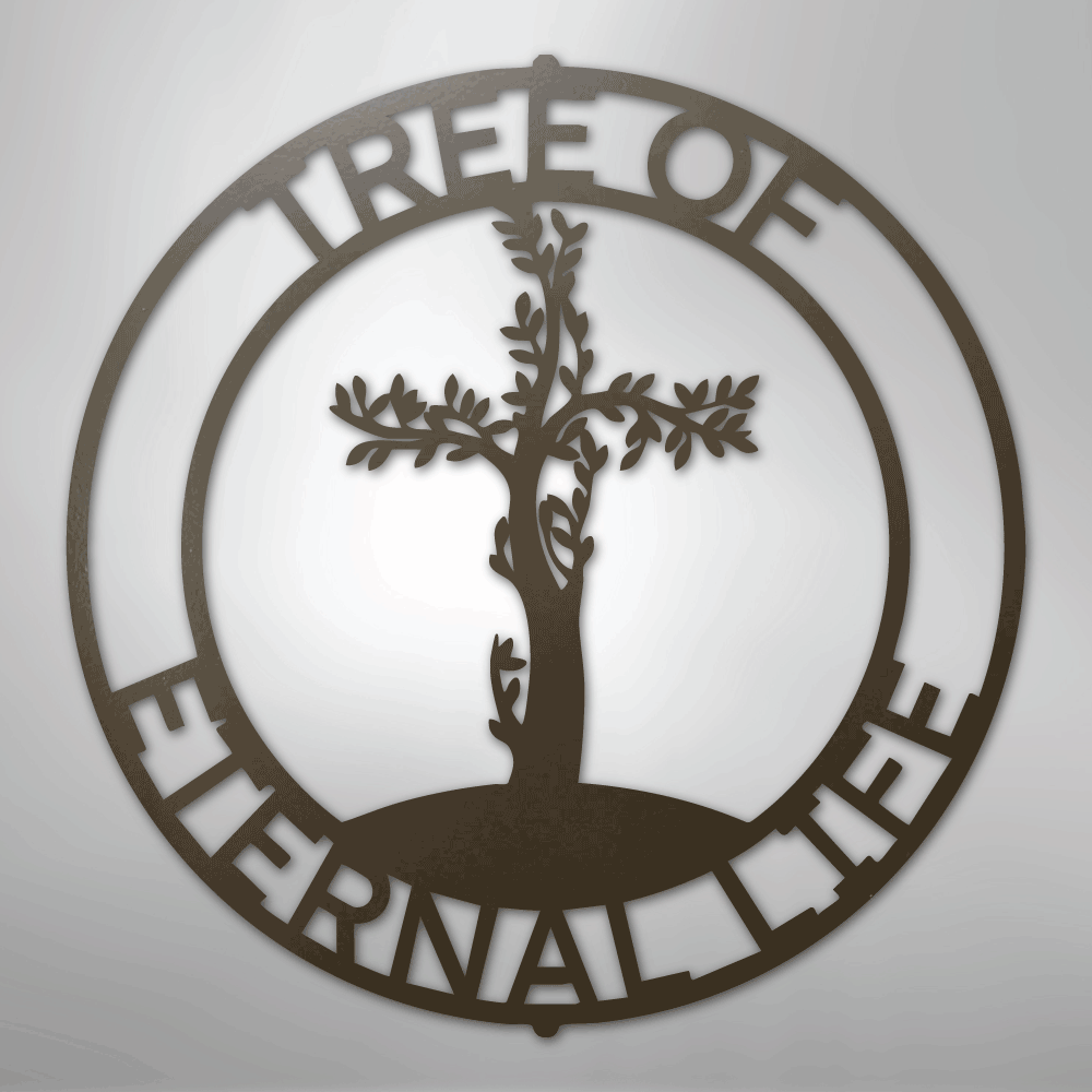 Custom Metal Wall Art - Personalized Christian Tree Sign Stone