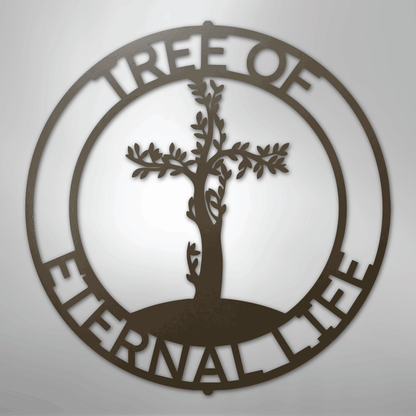 Custom Metal Wall Art - Personalized Christian Tree Sign Stone