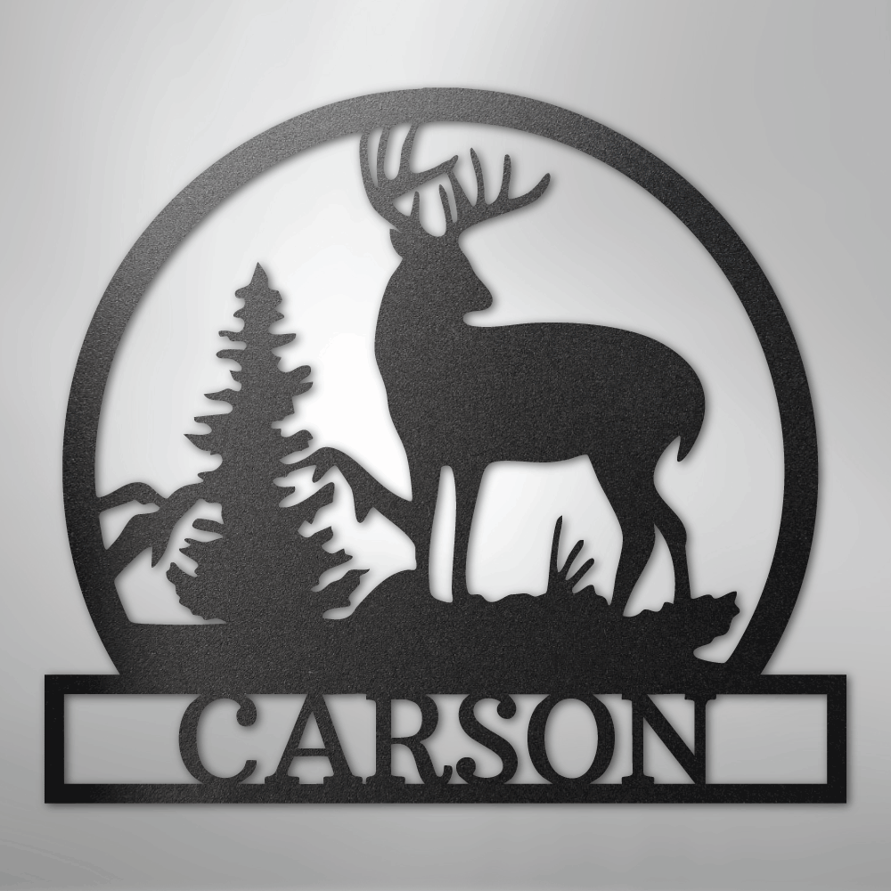 Custom Metal Wall Art - Personalized Deer Sign